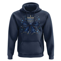 Happy Hanukkah Hoodie Coquette Hanukkah Bow Jewish Menorah