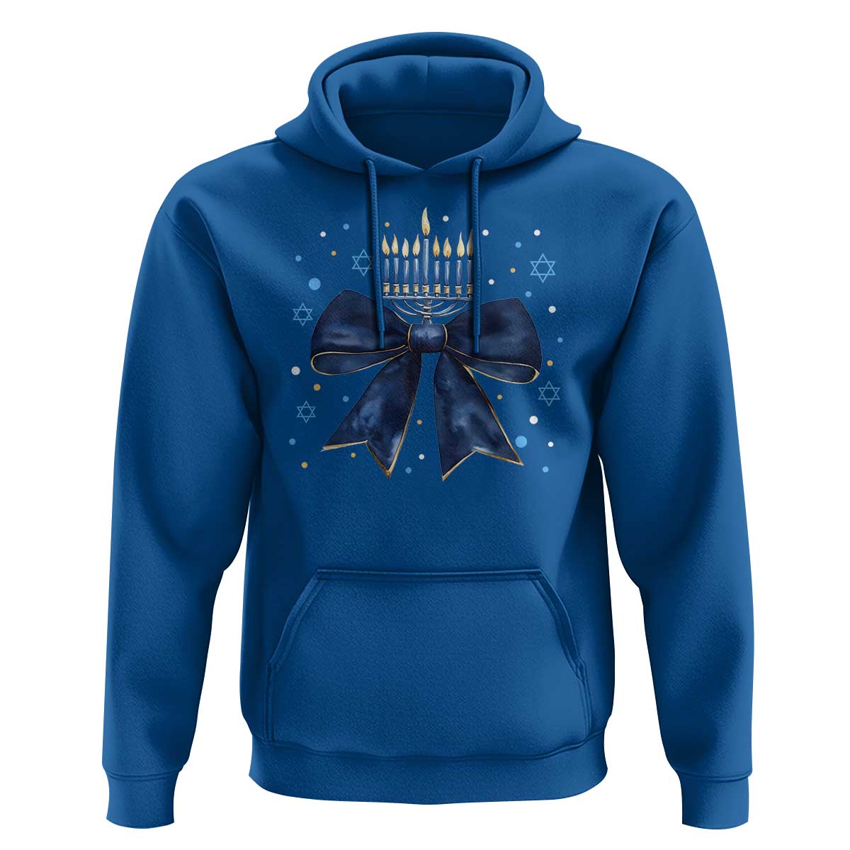 Happy Hanukkah Hoodie Coquette Hanukkah Bow Jewish Menorah