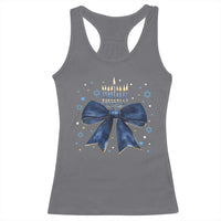Happy Hanukkah Racerback Tank Top Coquette Hanukkah Bow Jewish Menorah