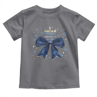 Happy Hanukkah Toddler T Shirt Coquette Hanukkah Bow Jewish Menorah
