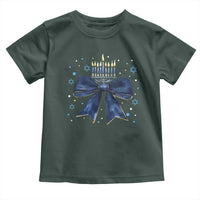 Happy Hanukkah Toddler T Shirt Coquette Hanukkah Bow Jewish Menorah