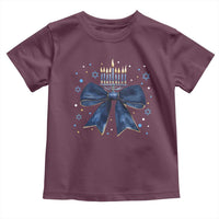 Happy Hanukkah Toddler T Shirt Coquette Hanukkah Bow Jewish Menorah