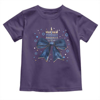 Happy Hanukkah Toddler T Shirt Coquette Hanukkah Bow Jewish Menorah