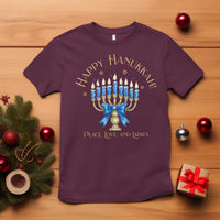 Happy Hanukkah T Shirt Jewish Menorah Coquette Bow - Wonder Print Shop