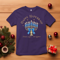 Happy Hanukkah T Shirt Jewish Menorah Coquette Bow - Wonder Print Shop