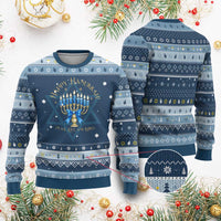 Happy Hanukkah Ugly Sweater Jewish Menorah Coquette Bow - Wonder Print Shop