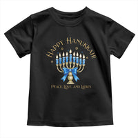 Happy Hanukkah Toddler T Shirt Jewish Menorah Coquette Bow