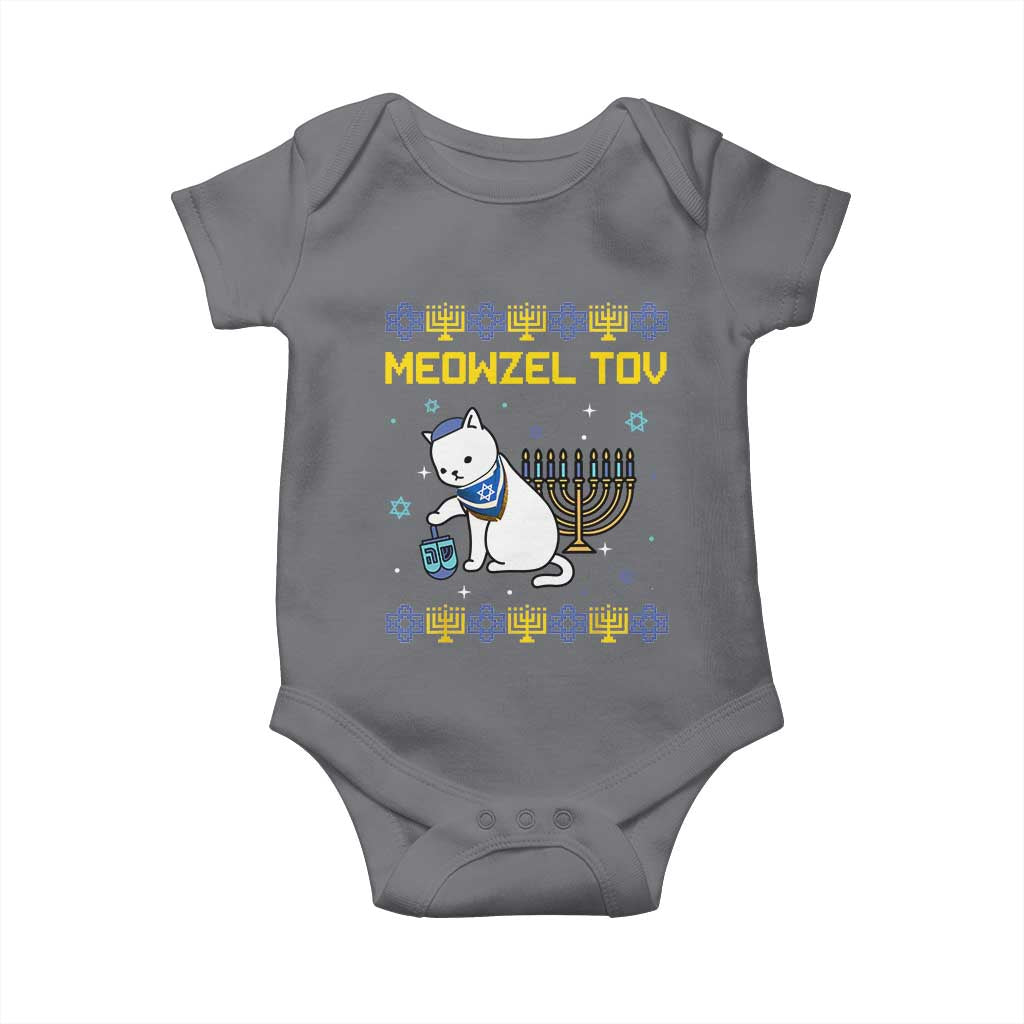 Happy Hanukkah Baby Onesie Menorah Meowzel Tov Ugly Hanukkah