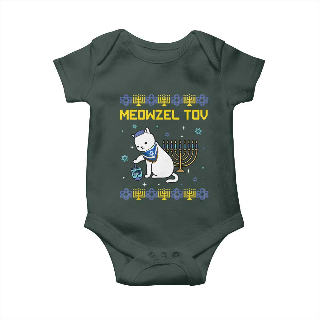 Happy Hanukkah Baby Onesie Menorah Meowzel Tov Ugly Hanukkah