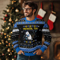 Happy Hanukkah Ugly Sweater Menorah Meowzel Tov - Wonder Print Shop