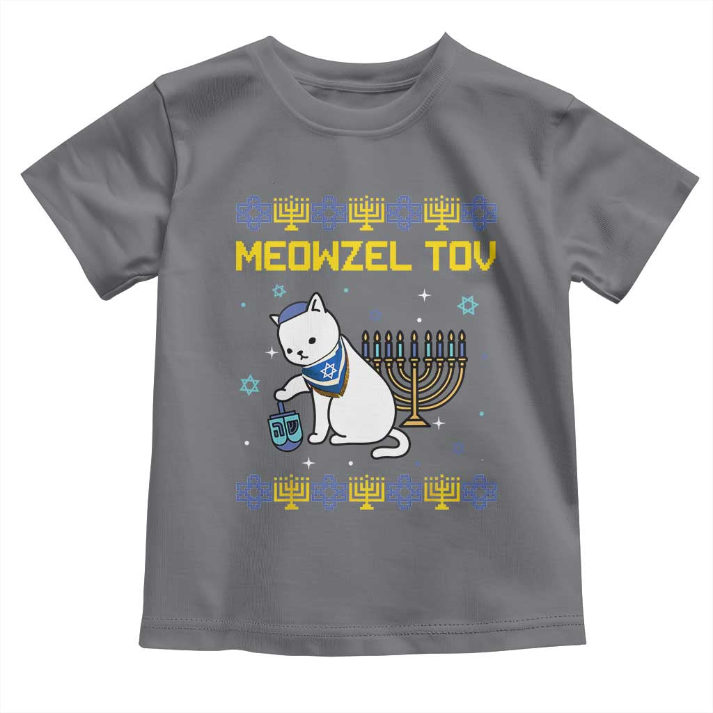 Happy Hanukkah Toddler T Shirt Menorah Meowzel Tov Ugly Hanukkah