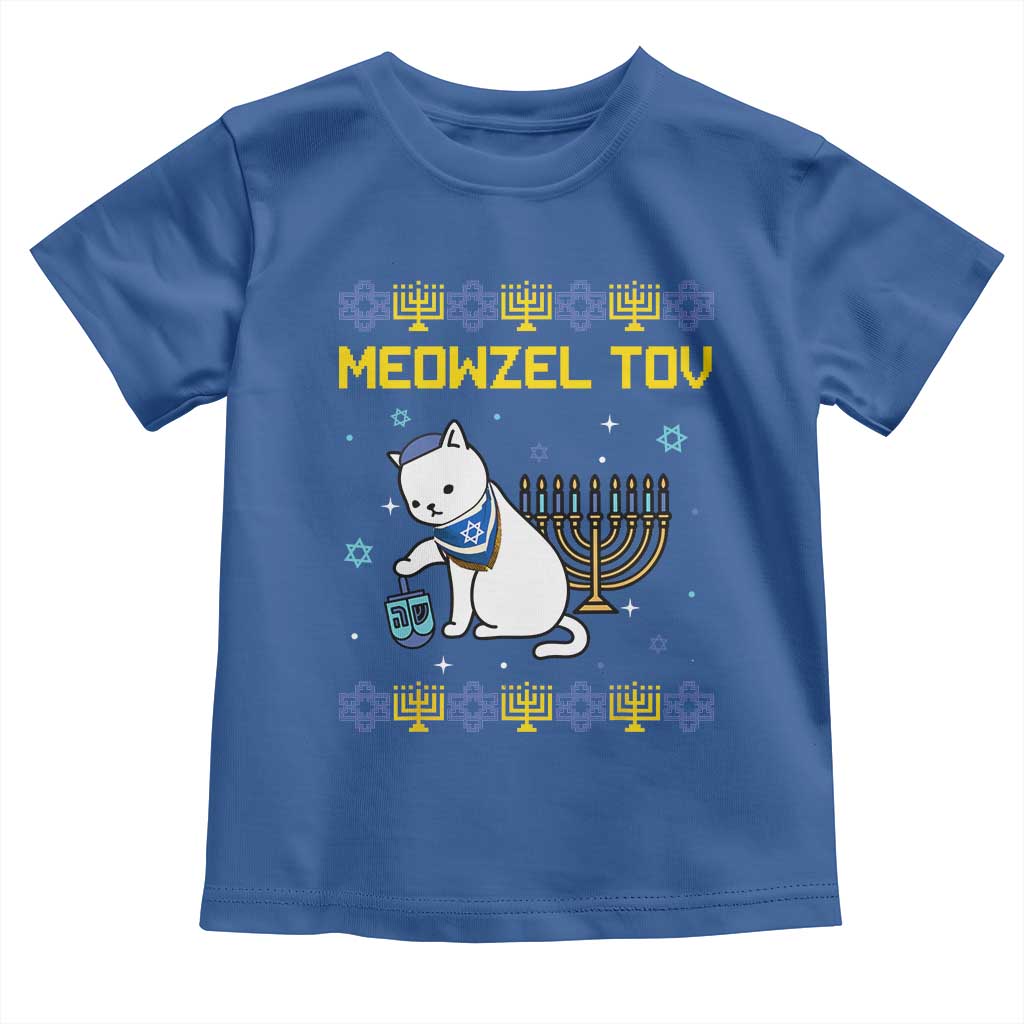 Happy Hanukkah Toddler T Shirt Menorah Meowzel Tov Ugly Hanukkah
