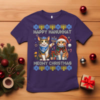 Cat Merry Christmas Happy Hanukkah T Shirt Jewish Christian Ugly Hanukkah - Wonder Print Shop