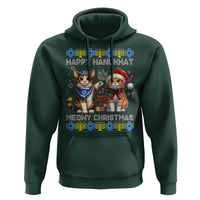 Cat Merry Christmas Happy Hanukkah Hoodie Jewish Christian Ugly Hanukkah