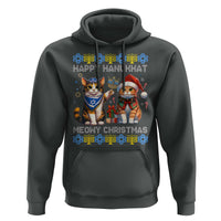 Cat Merry Christmas Happy Hanukkah Hoodie Jewish Christian Ugly Hanukkah