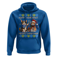 Cat Merry Christmas Happy Hanukkah Hoodie Jewish Christian Ugly Hanukkah