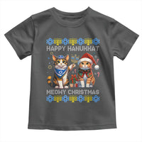 Cat Merry Christmas Happy Hanukkah Toddler T Shirt Jewish Christian Ugly Hanukkah