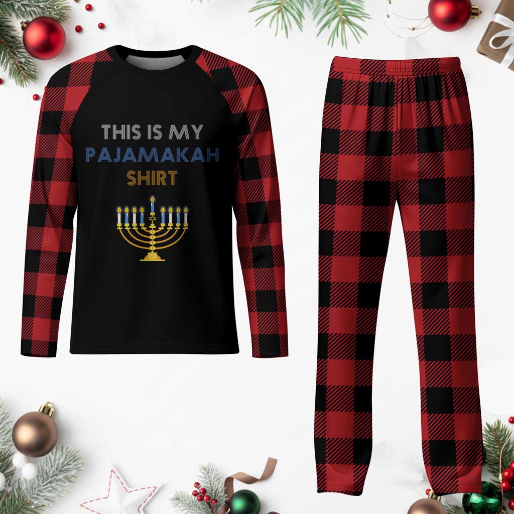 Funny Hanukkah Pajama Plaid Pajama Set This is My Pajamakah Gift - Wonder Print Shop