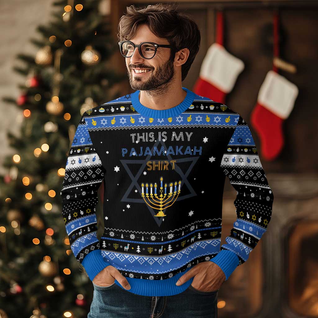 Funny Hanukkah Pajama Hanukkah Ugly Sweater This is My Pajamakah Gift - Wonder Print Shop