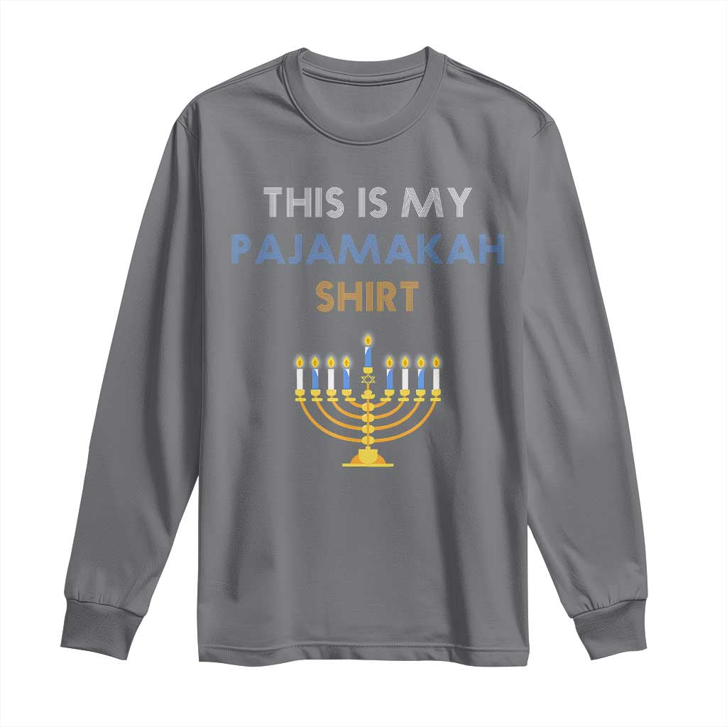 Funny Hanukkah Pajama Long Sleeve Shirt This is My Pajamakah Gift