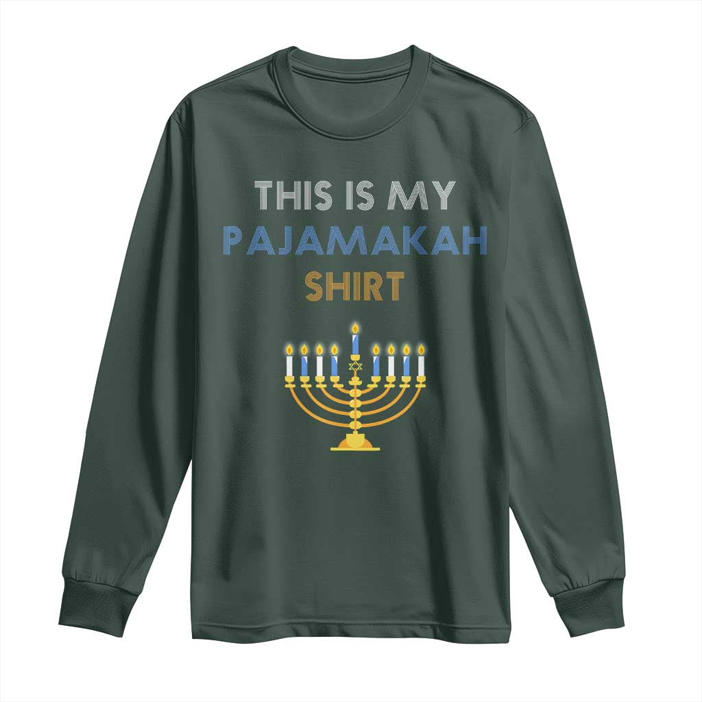 Funny Hanukkah Pajama Long Sleeve Shirt This is My Pajamakah Gift