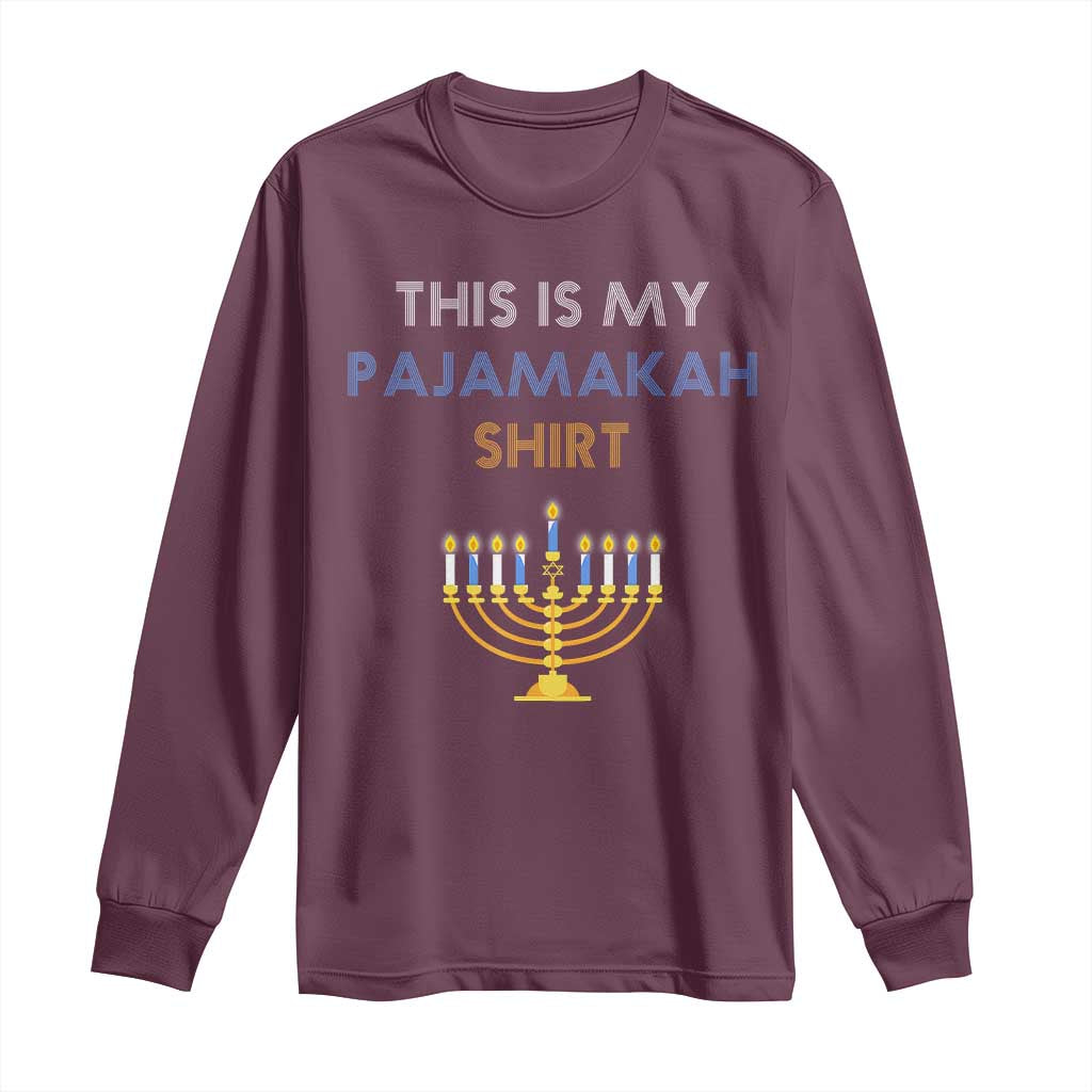 Funny Hanukkah Pajama Long Sleeve Shirt This is My Pajamakah Gift