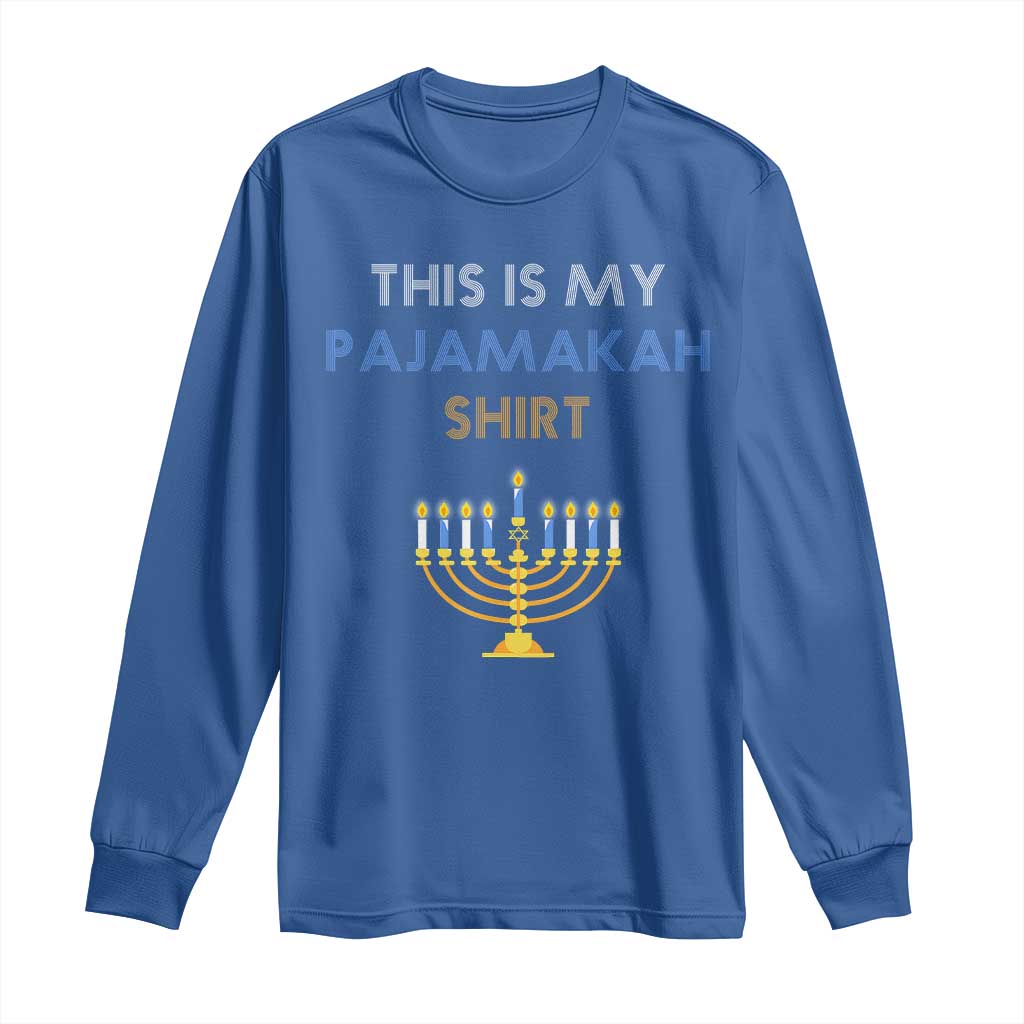 Funny Hanukkah Pajama Long Sleeve Shirt This is My Pajamakah Gift