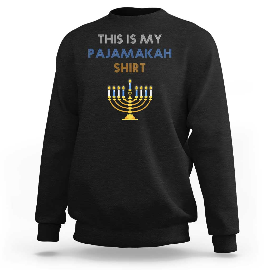 Funny Hanukkah Pajama Sweatshirt This is My Pajamakah Gift - Wonder Print Shop