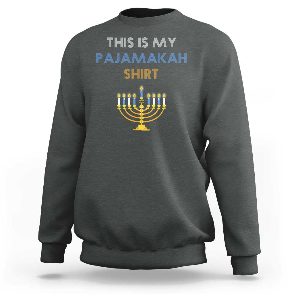 Funny Hanukkah Pajama Sweatshirt This is My Pajamakah Gift - Wonder Print Shop