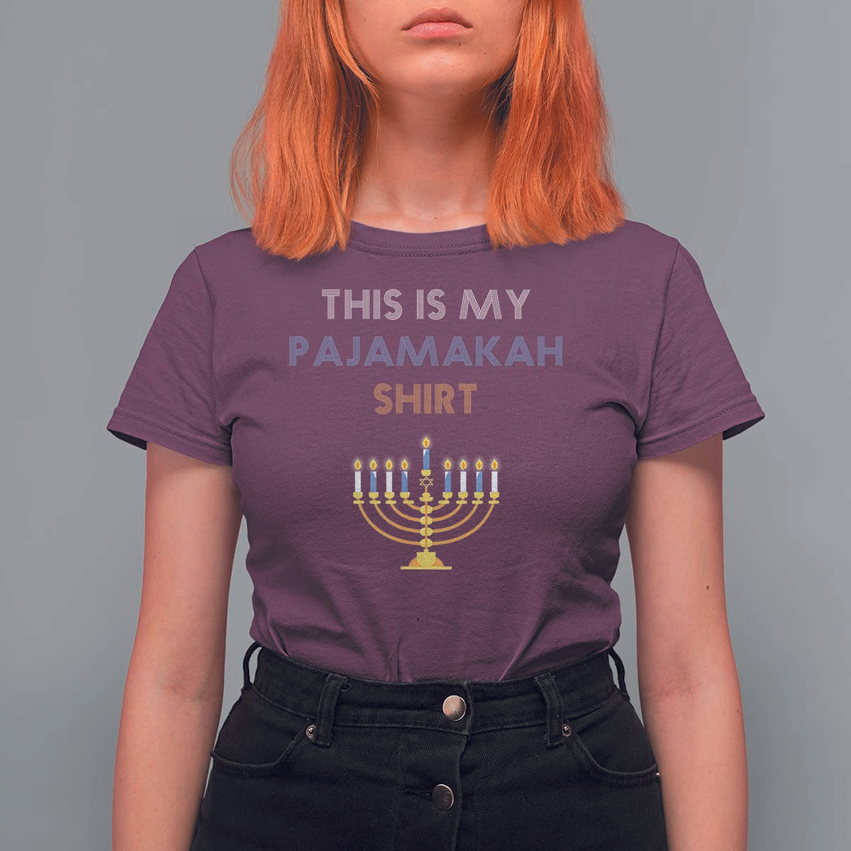Funny Hanukkah Pajama T Shirt For Women This is My Pajamakah Gift - Wonder Print Shop