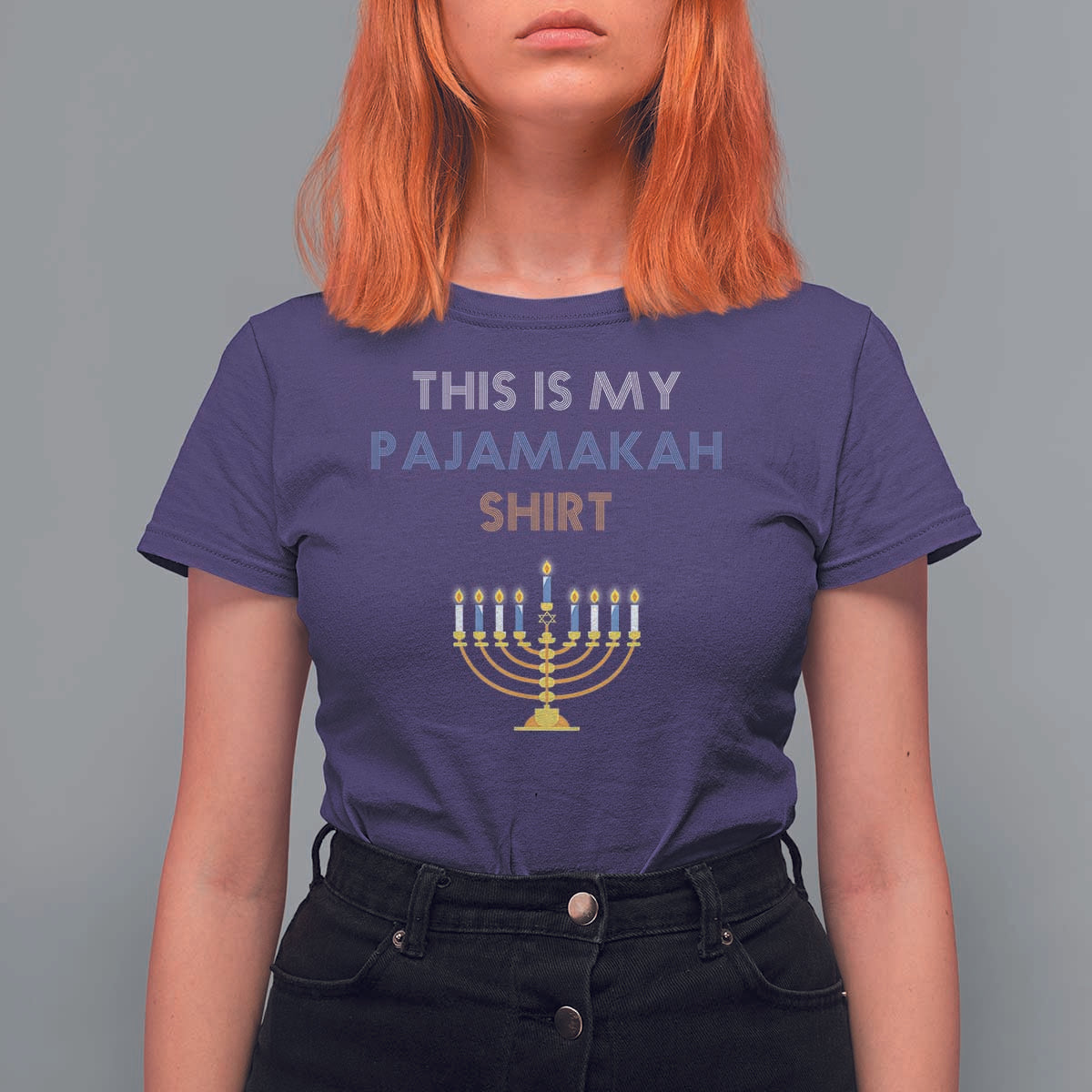 Funny Hanukkah Pajama T Shirt For Women This is My Pajamakah Gift - Wonder Print Shop