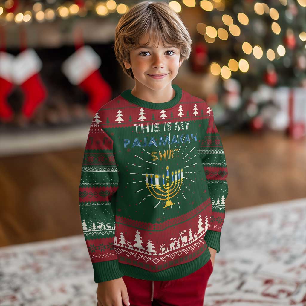 Funny Hanukkah Pajama Ugly Christmas Sweater This is My Pajamakah Gift - Wonder Print Shop