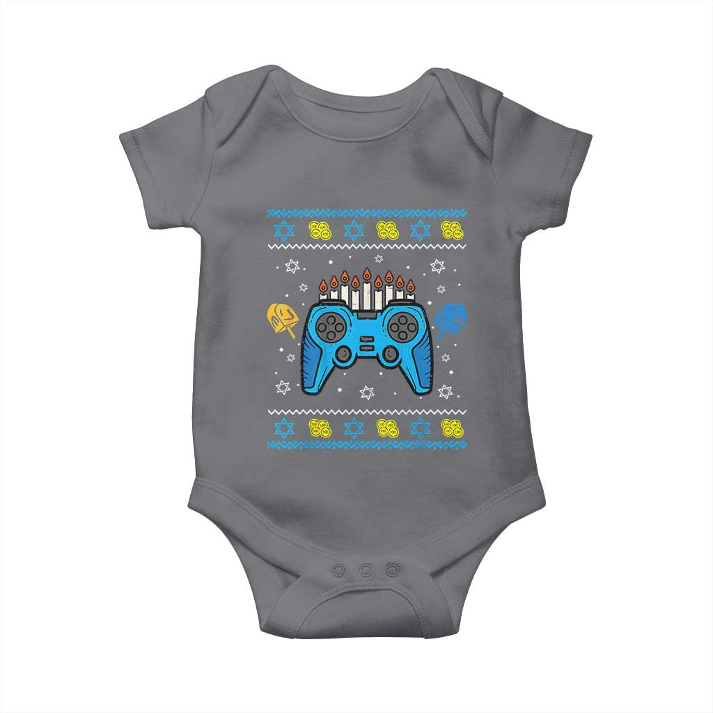 Happy Hanukkah Baby Onesie Jewish Video Game Gamer Ugly Hanukkah Chanukah