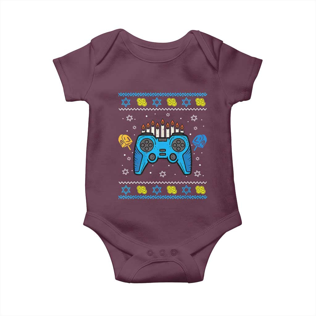 Happy Hanukkah Baby Onesie Jewish Video Game Gamer Ugly Hanukkah Chanukah