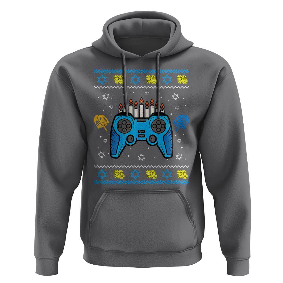 Happy Hanukkah Hoodie Jewish Video Game Gamer Ugly Hanukkah Chanukah