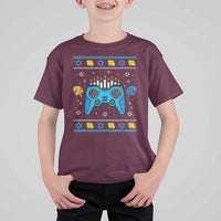 Happy Hanukkah T Shirt For Kid Jewish Video Game Gamer Ugly Hanukkah Chanukah - Wonder Print Shop