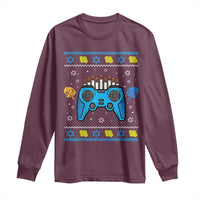 Happy Hanukkah Long Sleeve Shirt Jewish Video Game Gamer Ugly Hanukkah Chanukah