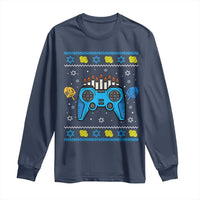 Happy Hanukkah Long Sleeve Shirt Jewish Video Game Gamer Ugly Hanukkah Chanukah