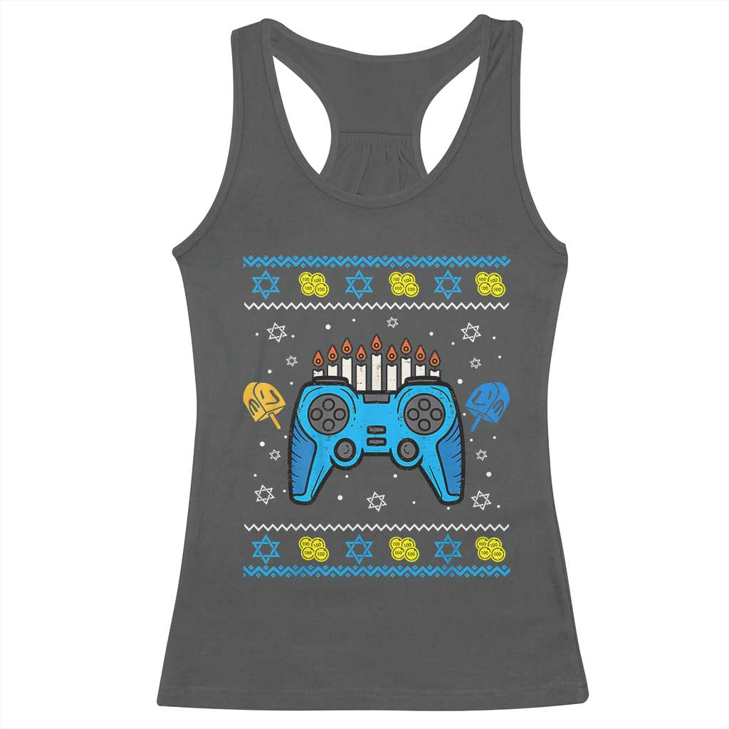 Happy Hanukkah Racerback Tank Top Jewish Video Game Gamer Ugly Hanukkah Chanukah