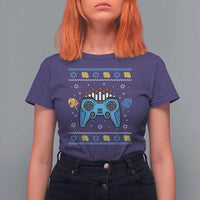 Happy Hanukkah T Shirt For Women Jewish Video Game Gamer Ugly Hanukkah Chanukah - Wonder Print Shop