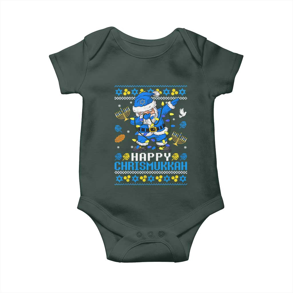 Happy Chrismukkah Merry Christmas Hanukkah Baby Onesie Dabbing Santa Ugly Chanukah Jewish