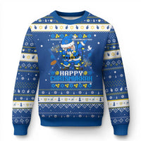 Happy Chrismukkah Merry Christmas Hanukkah Ugly Sweater Dabbing Santa Ugly Chanukah Jewish - Wonder Print Shop