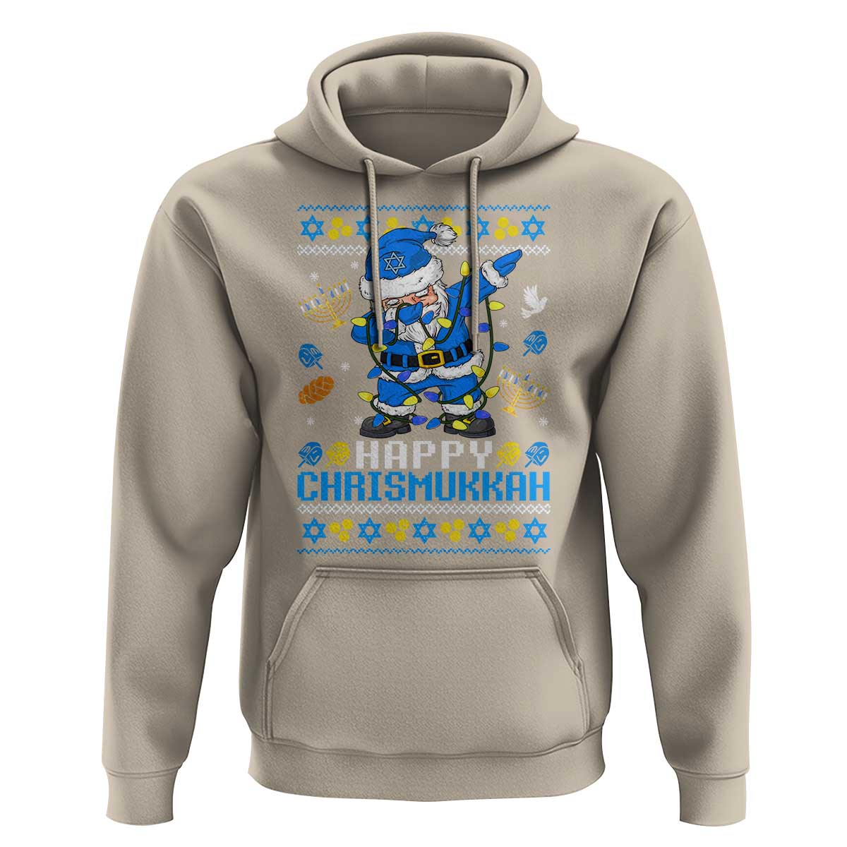 Happy Chrismukkah Merry Christmas Hanukkah Hoodie Dabbing Santa Ugly Chanukah Jewish