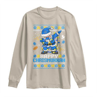 Happy Chrismukkah Merry Christmas Hanukkah Long Sleeve Shirt Dabbing Santa Ugly Chanukah Jewish