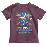 Happy Chrismukkah Merry Christmas Hanukkah Toddler T Shirt Dabbing Santa Ugly Chanukah Jewish