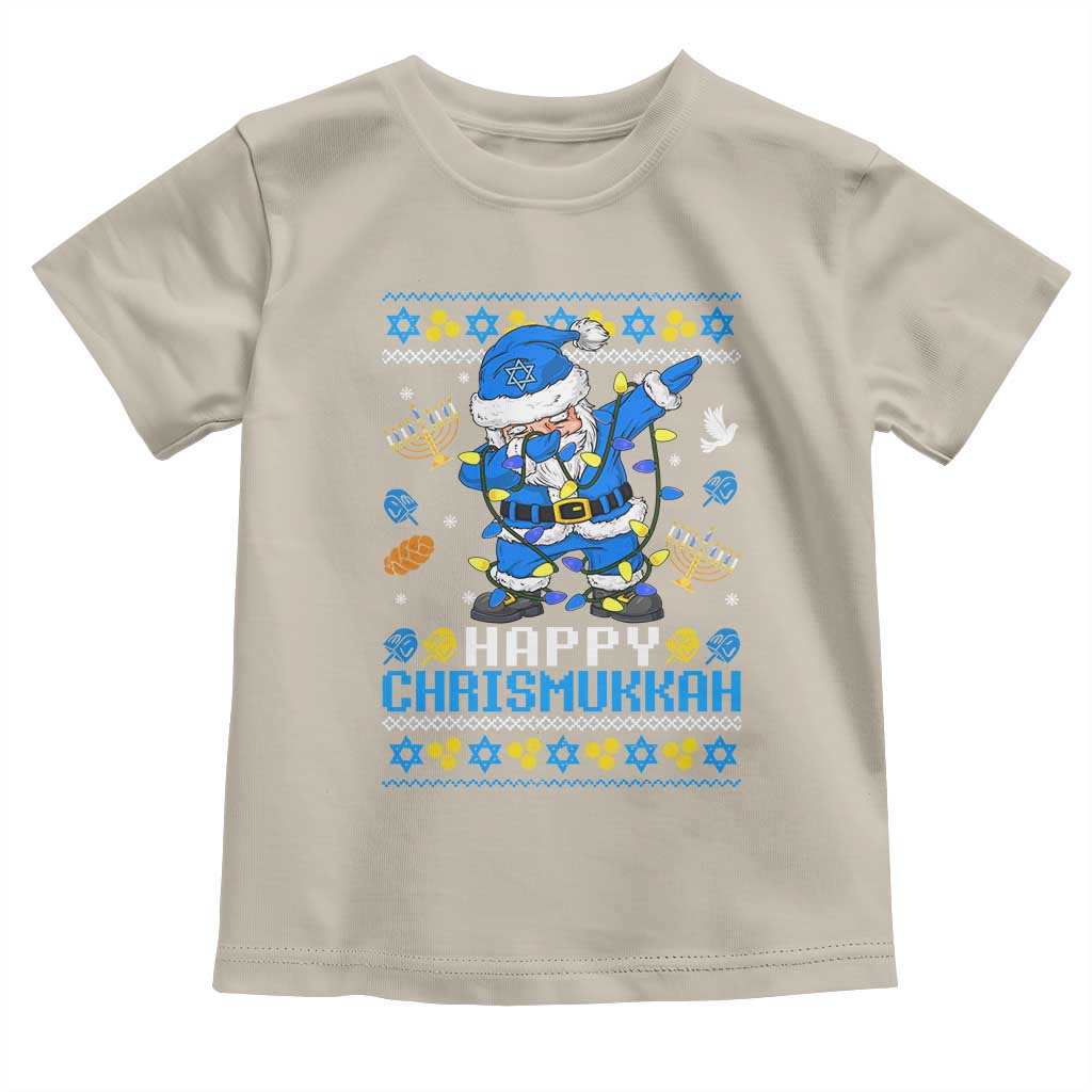 Happy Chrismukkah Merry Christmas Hanukkah Toddler T Shirt Dabbing Santa Ugly Chanukah Jewish