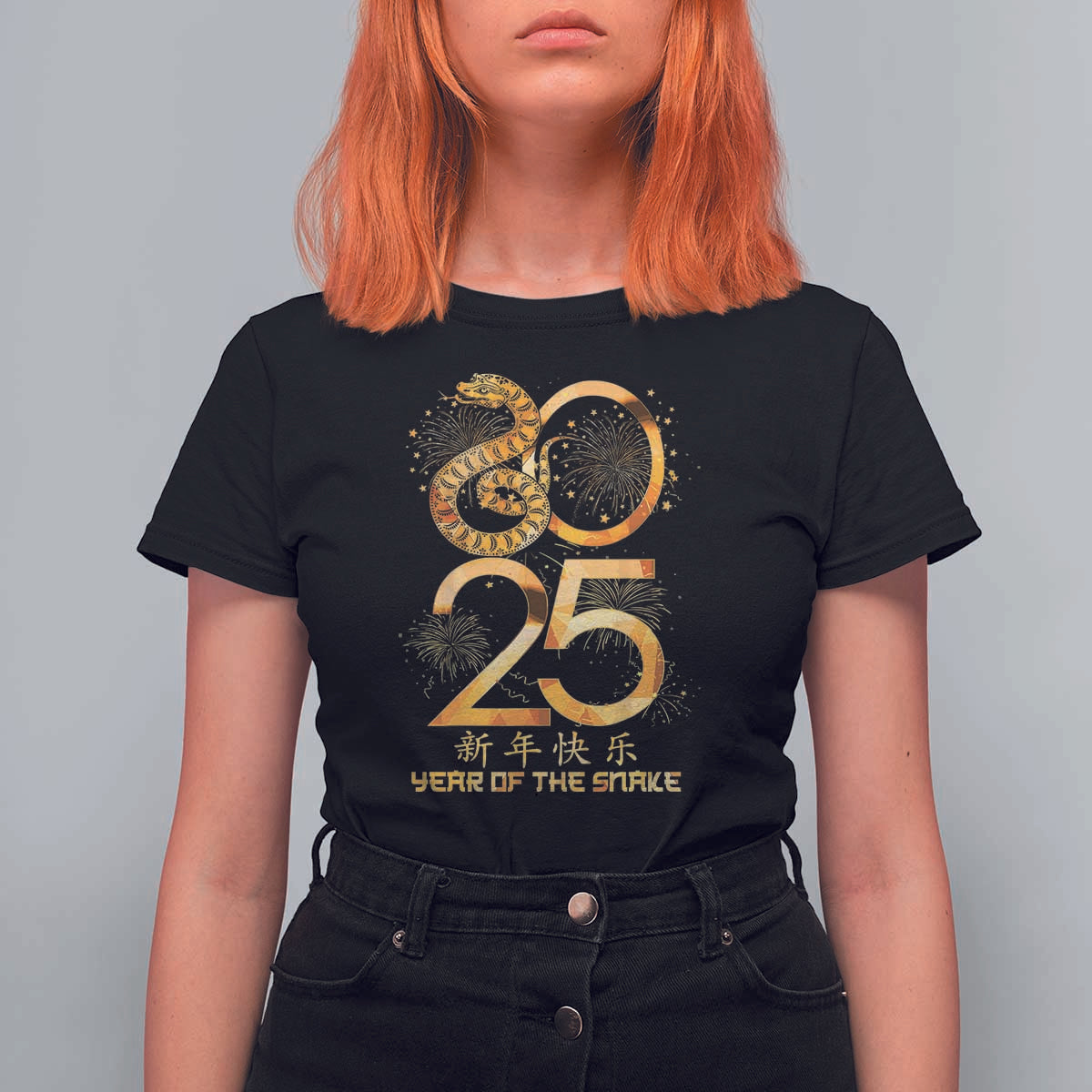 Lunar New Year 2025 T Shirt For Women Chinese Year Of The Snake - Wonder Print Shop