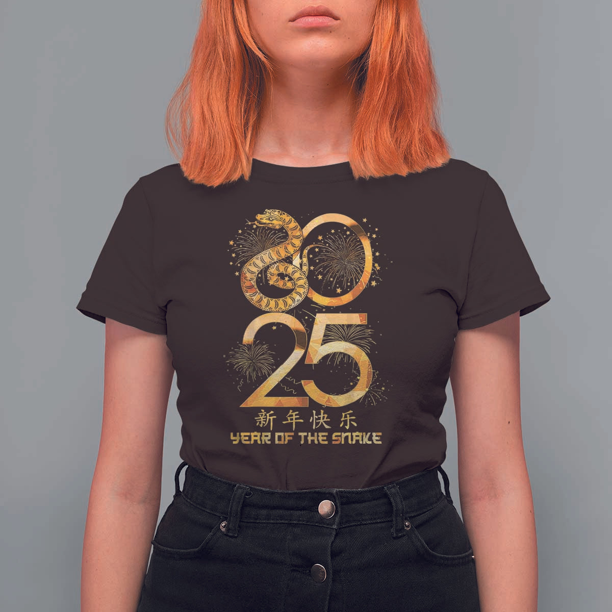 Lunar New Year 2025 T Shirt For Women Chinese Year Of The Snake - Wonder Print Shop