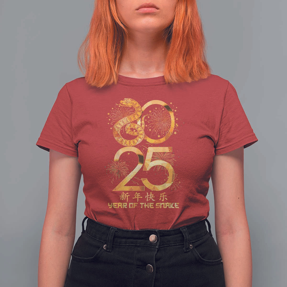 Lunar New Year 2025 T Shirt For Women Chinese Year Of The Snake - Wonder Print Shop