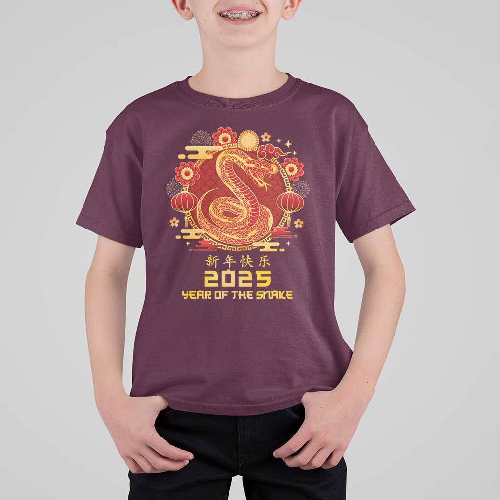 Year Of The Snake 2025 Lunar New Year T Shirt For Kid - Wonder Print Shop